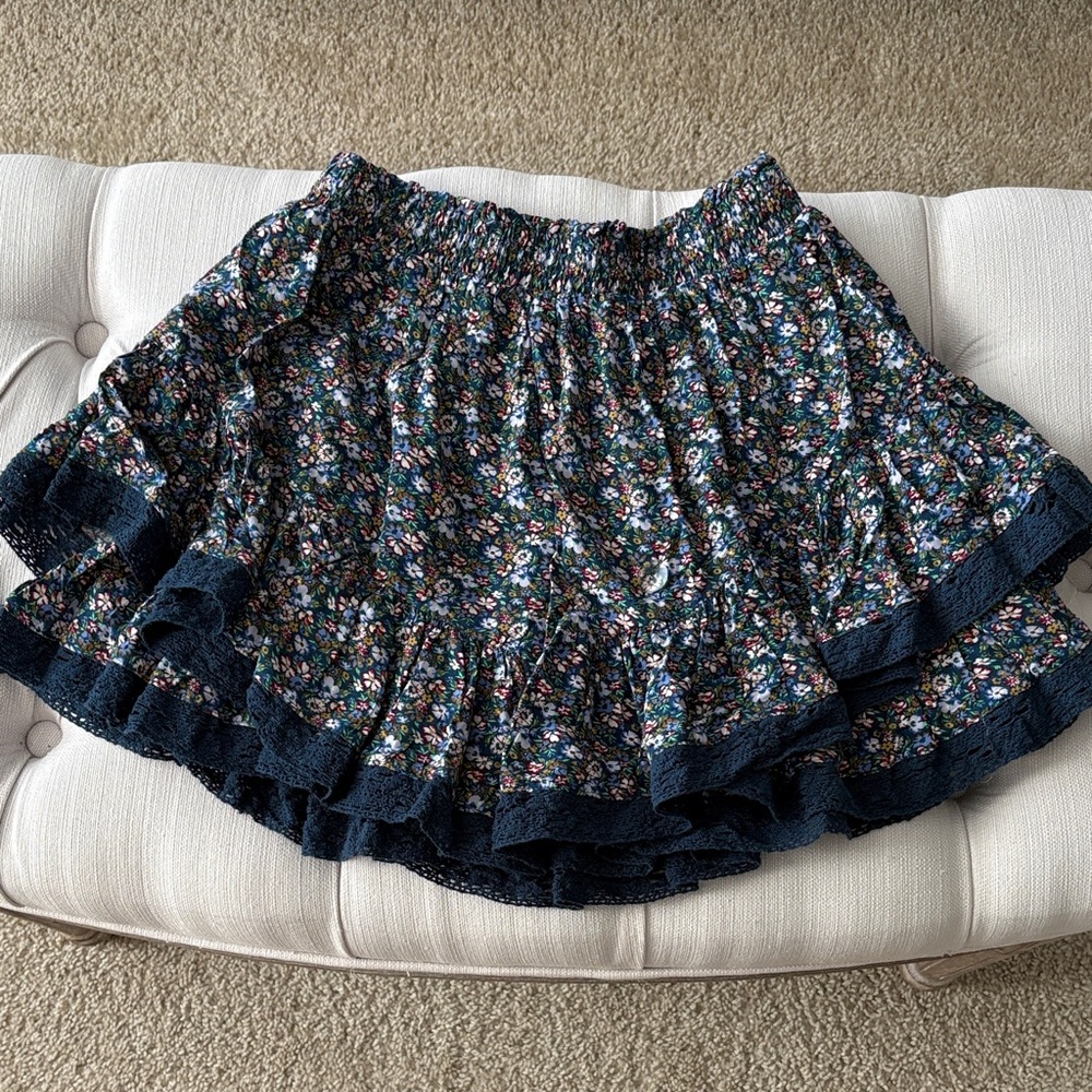 Aeropostale Navy Floral Mini Skirt